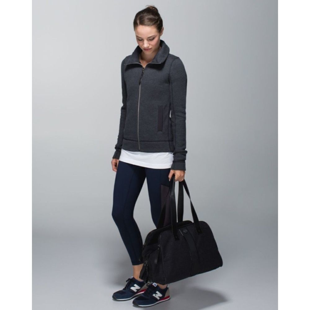 Lululemon En Route Funnel Neck Fleece Lined Zip Front Back Zip Jacket, 8